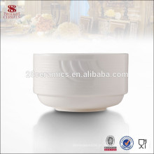 Talheres de louça de louça branca cerâmica empilhável personalizado tigela de sopa